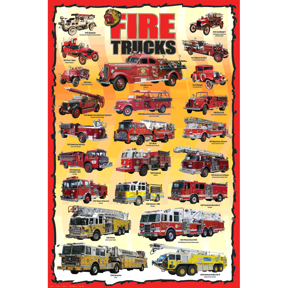 100 Piece Jigsaw Puzzle made from Recycled Paper depicting various Fire Trucks and Engines Throughout History by EuroGaphics.