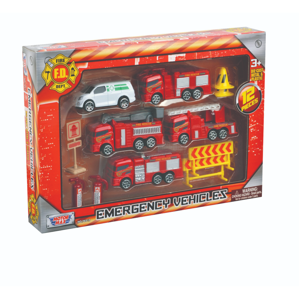 Emergency Vehicles 12pc Playset MightyToy