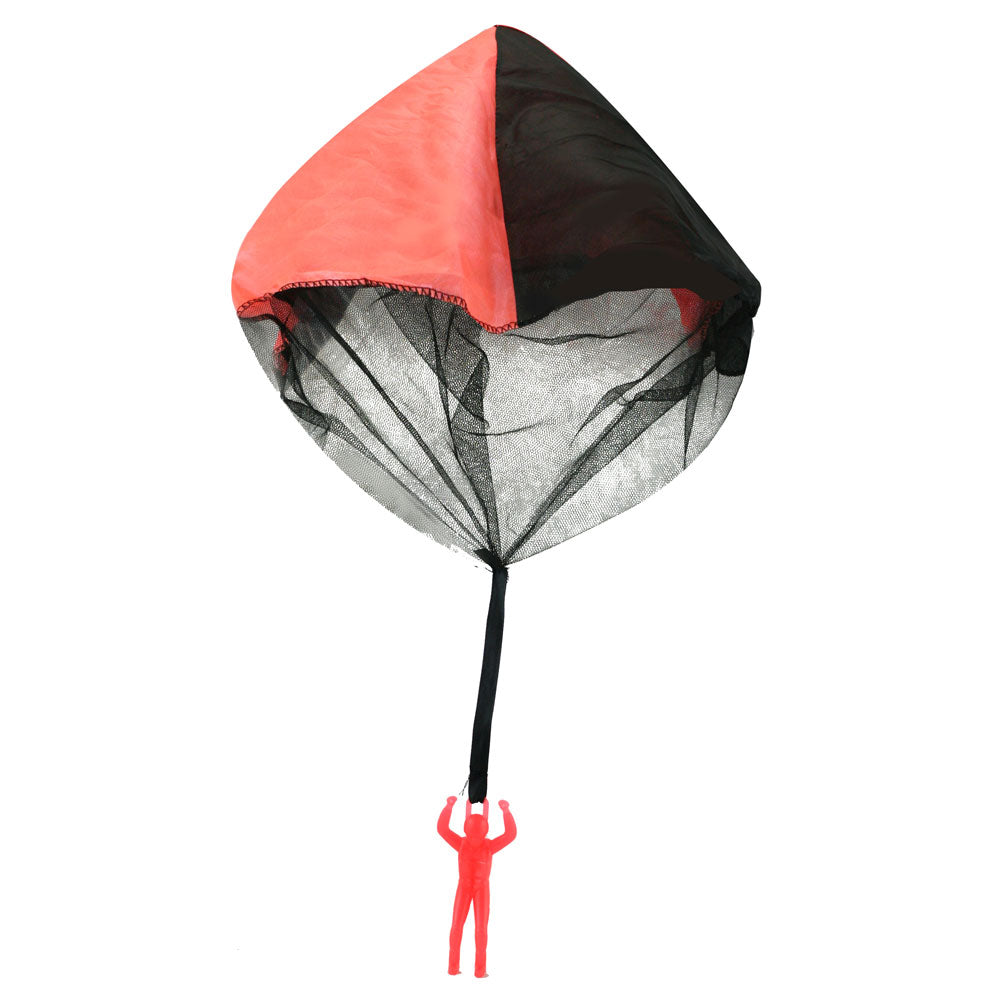 4 Inch Orange Durable Plastic Glow In the Dark Skydiver with 20 Inch Tangle Free Fabric Parachute.