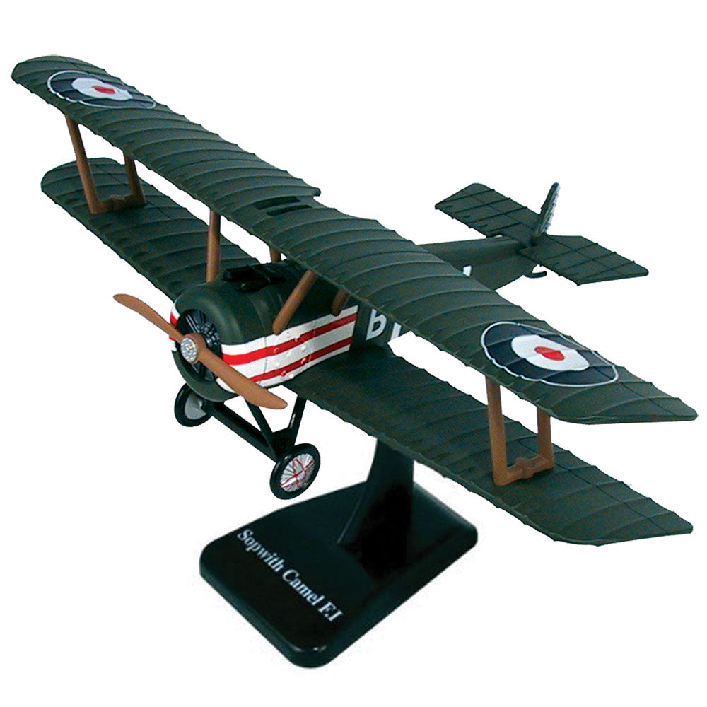 Highly Detailed 1:48 Scale Plastic Model Kit Replica of a Sopwith Camel World War I British Biplane Fighter Aircraft with Detailed Markings and Display Stand that Includes Everything Needed for Assembly.