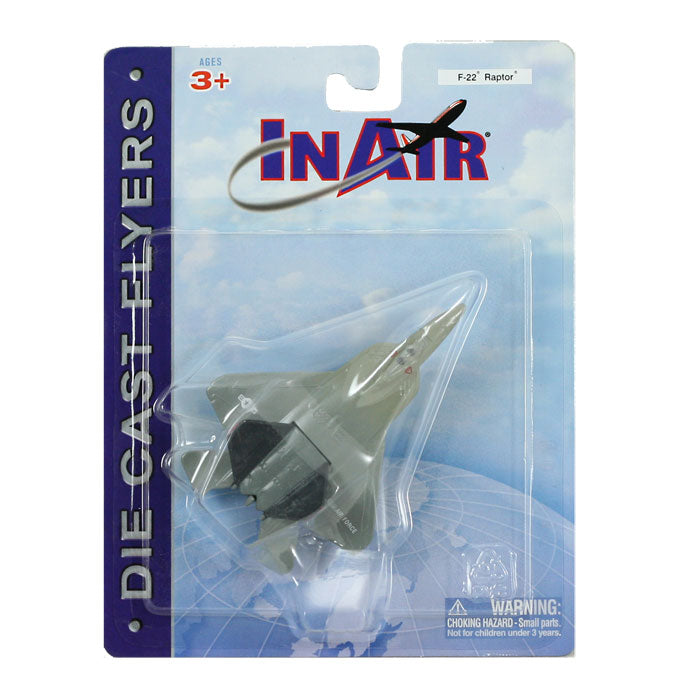 4.5 Inch Diecast Metal Gray Lockheed Martin YF-22 Lightning Raptor Stealth Fighter Aircraft with Authentic Markings and Details InAir Diecast Flyer RedBox / Motormax.