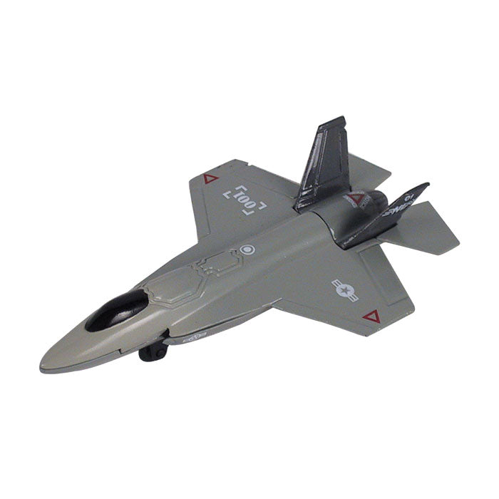 4.5 Inch Diecast Metal Gray Lockheed Martin F-35 Lightning II Fighter Aircraft with Authentic Markings and Details InAir Diecast Flyers RedBox / Motormax.