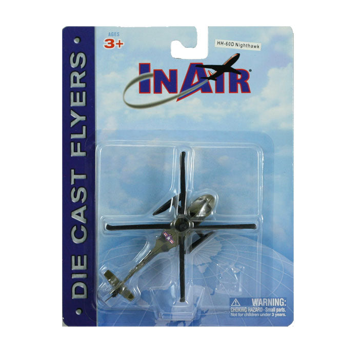 3.5 Inch Diecast Metal Green Sikorsky UH-60 Night Hawk Helicopter with Authentic Markings and Details in its Original Packaging InAir Diecast Flyer RedBox / Motormax.