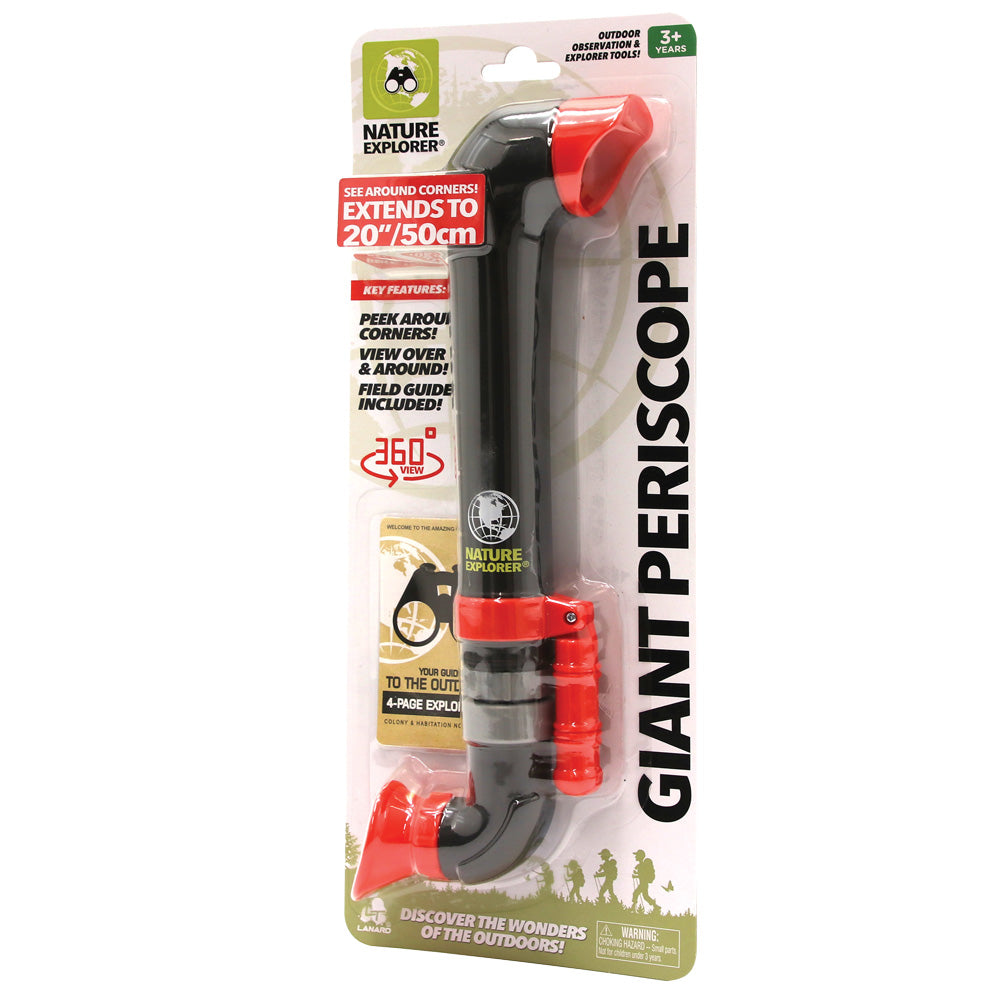 Peek around corners and over obstacles with this extendable periscope! Great for both indoor and outdoor exploration, this periscope features a 360 degree view, extends to 20” and comes with a field explorer guide. Science Toy. Lanard Toys