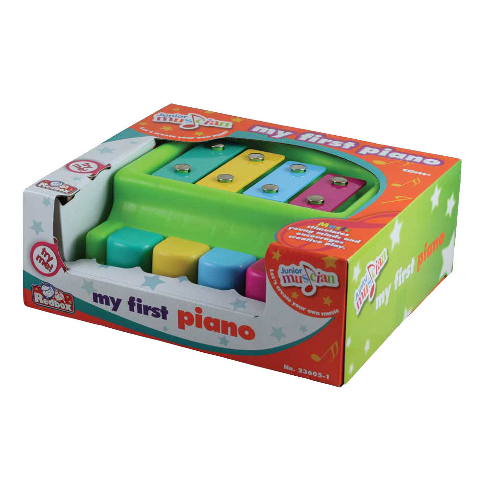 Durable Plastic Colorful Children’s Musical Instrument Piano with 4 Keys in its Original Packaging.