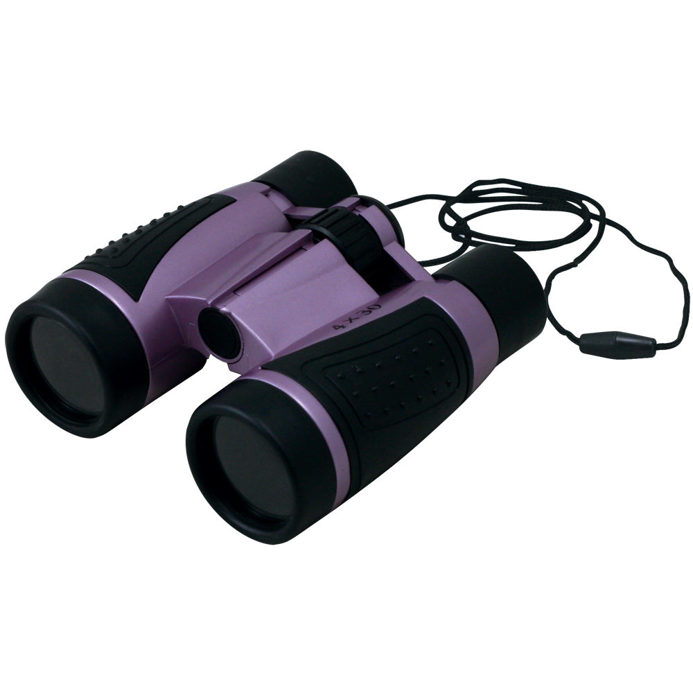 Lightweight Purple Plastic Soft-Grip Children's Binoculars including Neck Strap and 4 x 30 Magnification by Eastcolight.