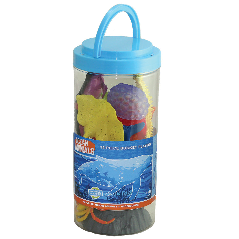Ocean Animals Large Bucket Playset | Sea Creature Toys – MightyToy