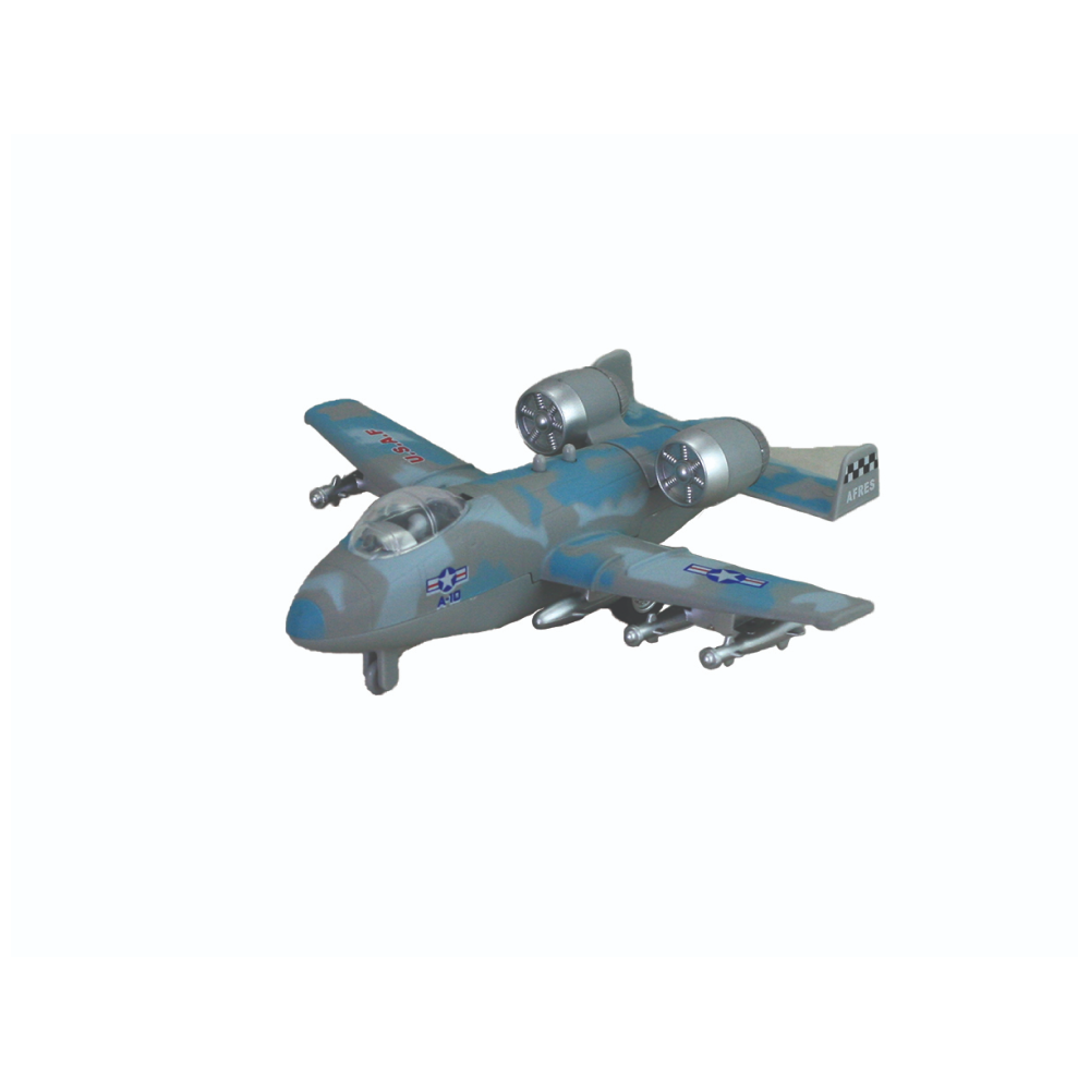 Sonic Warrior A-10 Thunderbolt II Pullback These diecast metal and plastic pullback jets feature opening canopies, gun fire, jet engine sounds, and flashing lights!