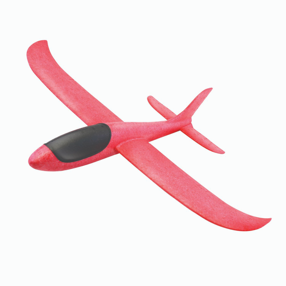 Lanard Toys Red Sky Foam Glider hand-launch stunt flyers have a 19" wingspan and can glide up to 100 feet! They also feature adjustable tail stabilizers for glides or loops and 360 degree stunts. Ages 6+ Wingspan: 19 inches Assorted Colors: Blue and Red Material: Foam