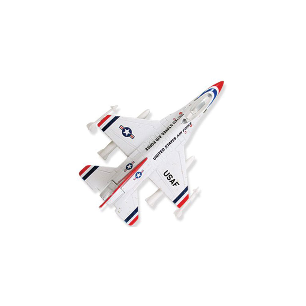 4.5 Inch Small Die Cast Metal General Dynamics F-16 Fighting Falcon Thunderbirds Aircraft with Authentic Markings and Details by RedBox / Motormax.
