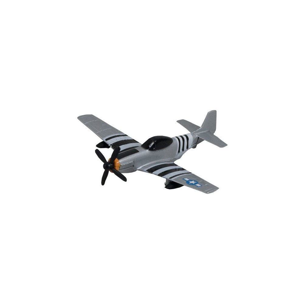 4.5 Inch Small Die Cast Metal North American P-51 Mustang World War II Fighter Aircraft with Authentic Markings and Details by RedBox / Motormax.