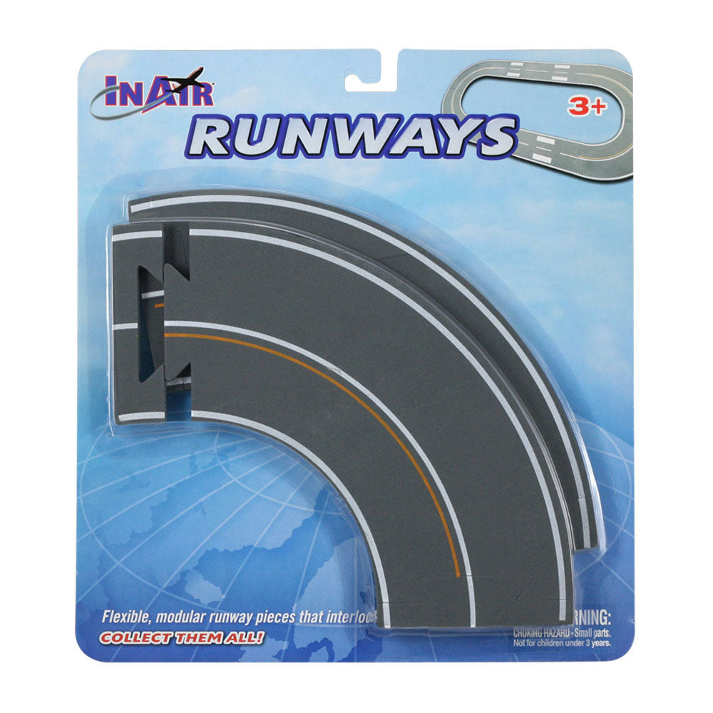 2 Curved Sections of Soft Flexible Modular Foam Runway Pieces that Interlock to Create a Variety of Runway Layouts in its Original Packaging. Combine with Straight & Intersection Pieces by RedBox / Motormax.
