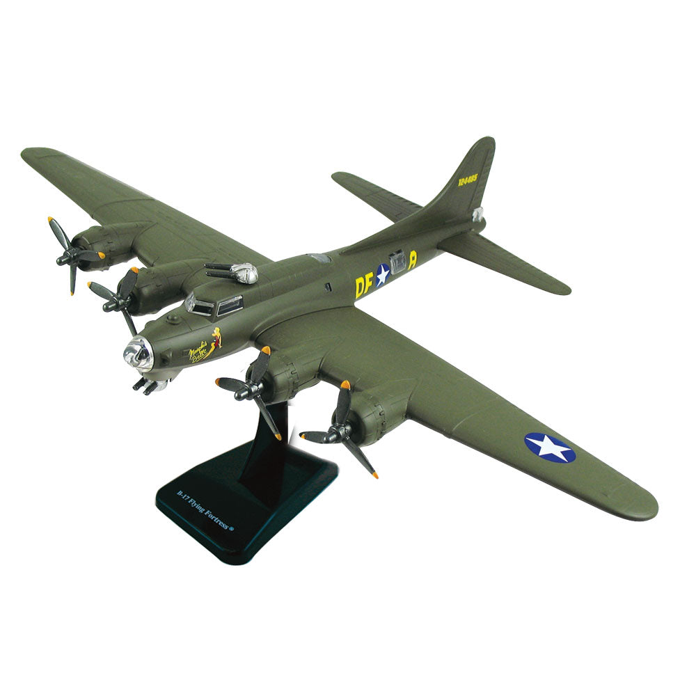 Highly Detailed InAir E-Z Build Scale Plastic Model Kit Replica of the Boeing B-17 Flying Fortress “Memphis Belle” Green Heavy Bomber Toy Airplane with Detailed Markings and Display Stand that Includes Everything Needed for Easy Assembly.