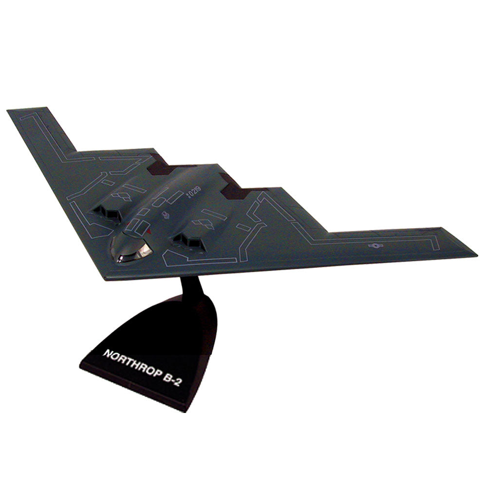 Highly Detailed 1:72 Scale Plastic Model Kit Replica of a Northrop Grumman B-2 Spirit Stealth Bomber Aircraft with Detailed Markings and Display Stand that Includes Everything Needed for Assembly.
