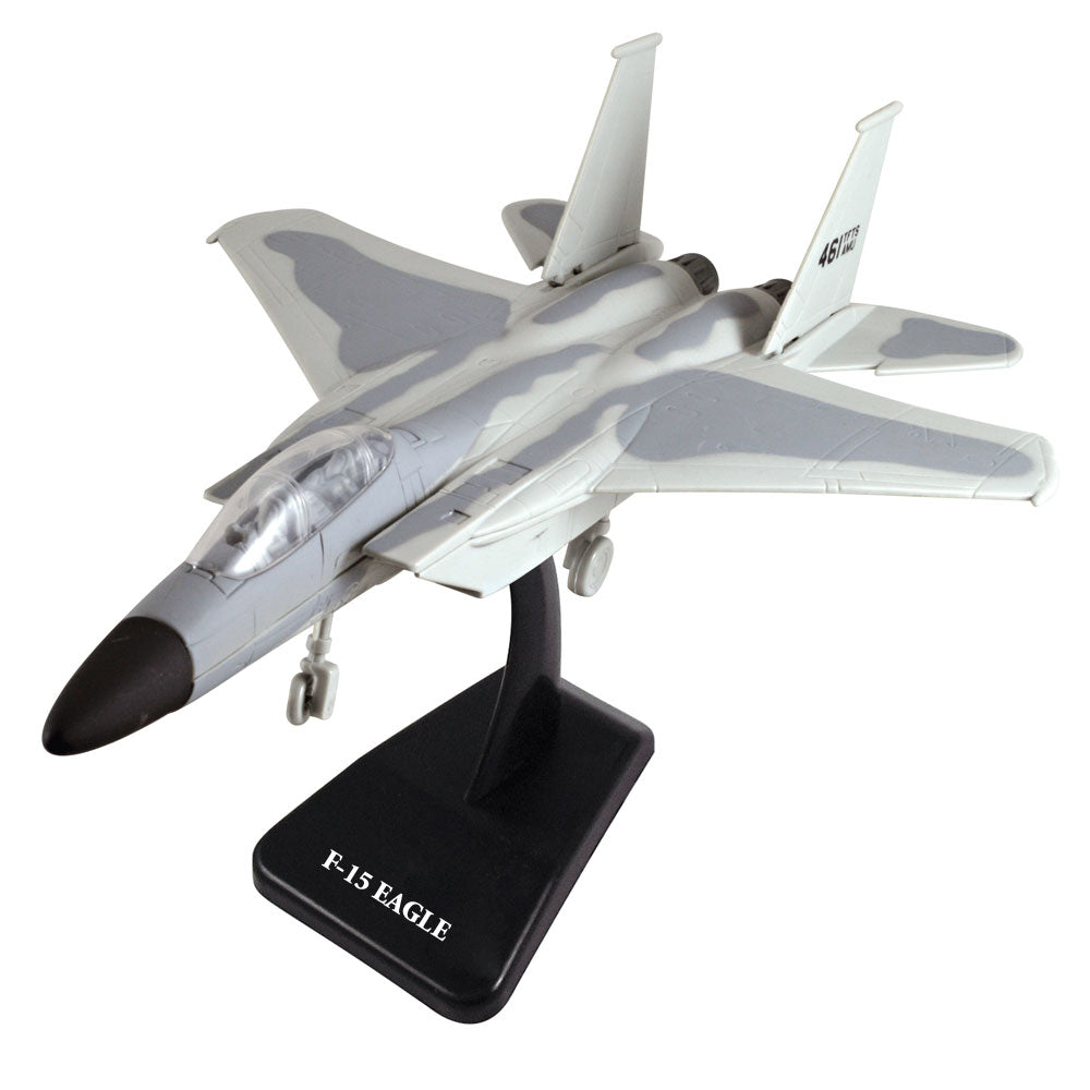 Highly Detailed 1:72 Scale Plastic Model Kit Replica of a McDonnell Douglas F-15 Eagle Tactical Fighter Aircraft with Detailed Markings and Display Stand that Includes Everything Needed for Assembly.