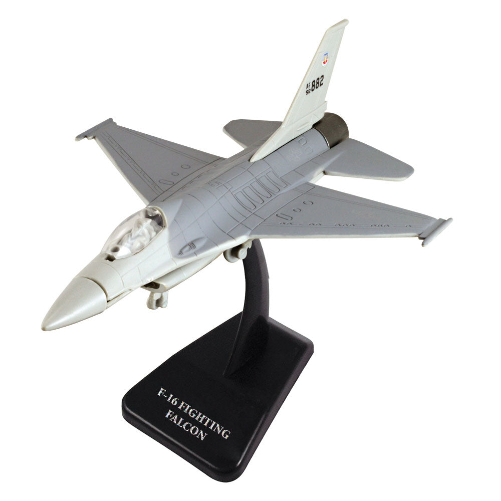 Highly Detailed 1:72 Scale Plastic Model Kit Replica of a General Dynamics F-16 Fighting Falcon Air Force Fighter Aircraft with Detailed Markings and Display Stand that Includes Everything Needed for Assembly.