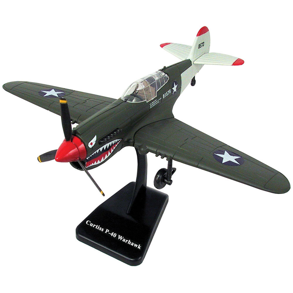 Highly Detailed 1:72 Scale Plastic Model Kit Replica of a Curtiss P-40 Warhawk Kittyhawk World War II Fighter Aircraft with Detailed Markings and Display Stand that Included Everything Needed for Assembly.