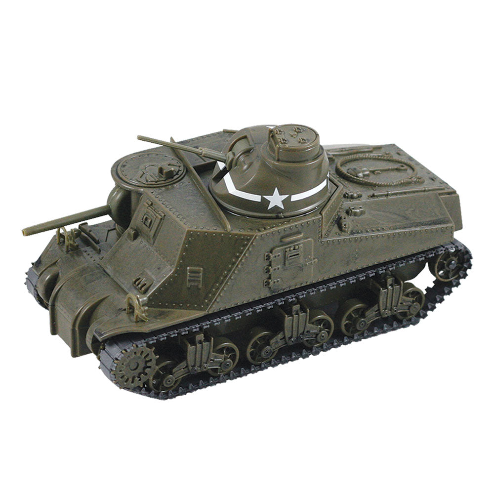 Highly Detailed 1:32 Scale Plastic Model Kit Replica of a World War II M3 Lee Military Tank that Includes Everything Needed for Assembly and is Built Up in about 10 Minutes measuring 8 Inches once Fully Assembled.