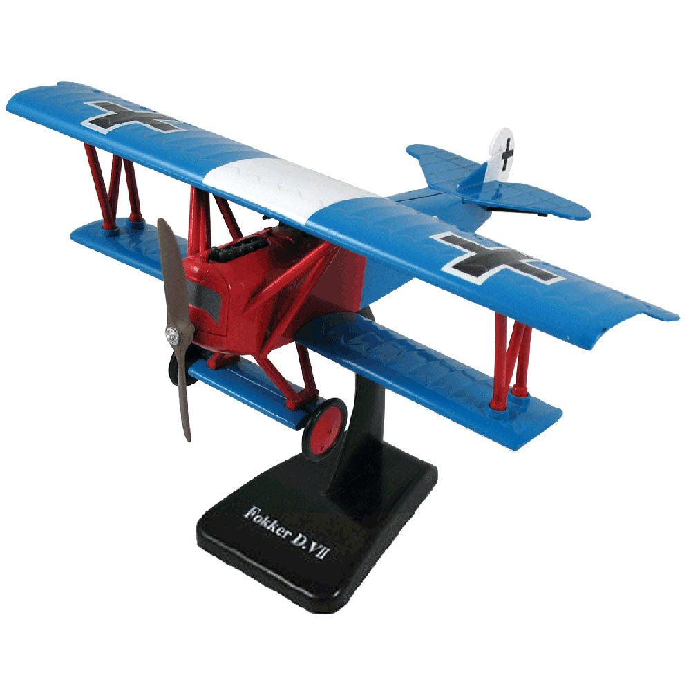 Highly Detailed 1:48 Scale Plastic Model Kit Replica of a Fokker D.VII World War I German Biplane Fighter Aircraft with Detailed Markings and Display Stand that Includes Everything Needed for Assembly.