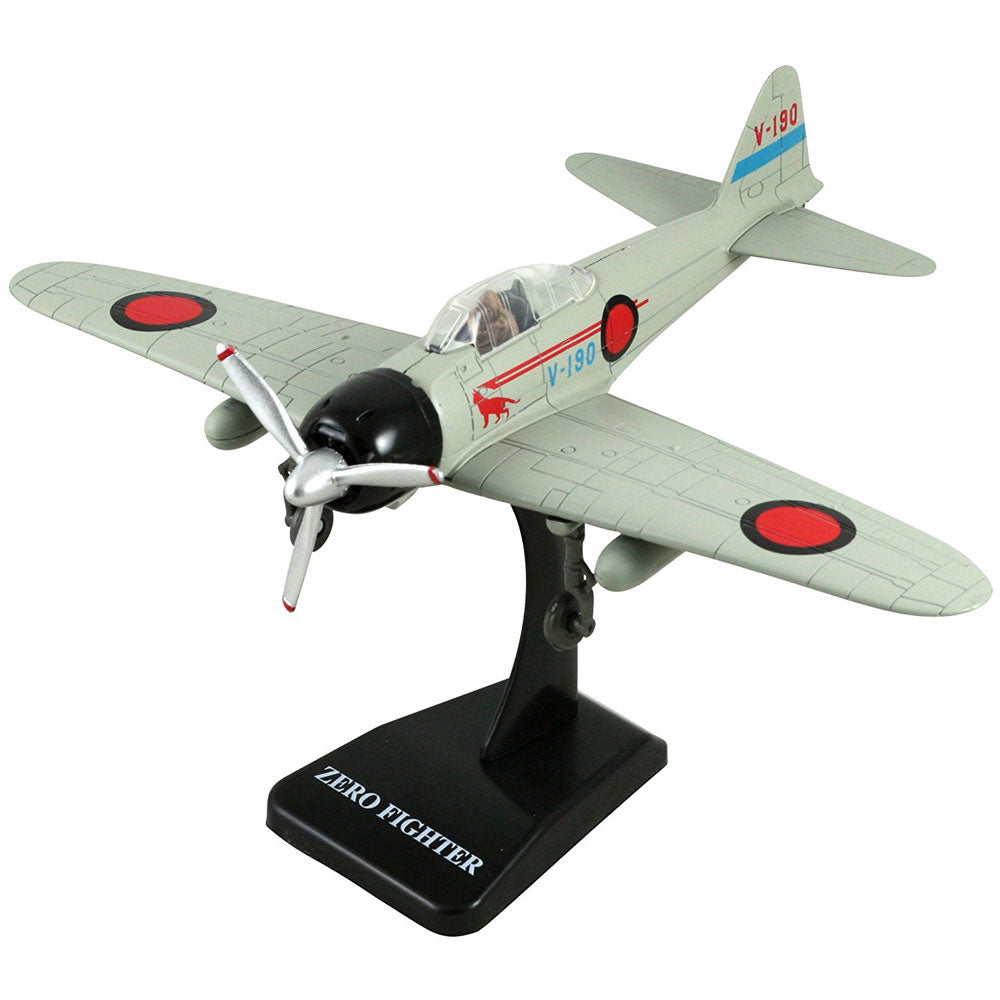 Highly Detailed 1:48 Scale Plastic Model Kit Replica of a Mitsubishi A6M Zero World War II Imperial Japanese Navy Fighter Aircraft with Detailed Markings and Display Stand that Includes Everything Needed for Assembly.