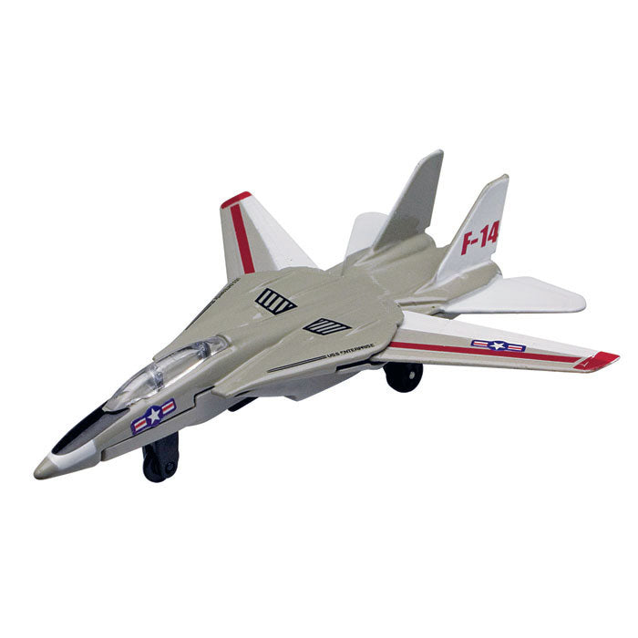 4.5 Inch Small Die Cast Metal Northrup Grumman F-14 Tomcat Sweep Wing Fighter Aircraft with Authentic Markings and Details by RedBox / Motormax.