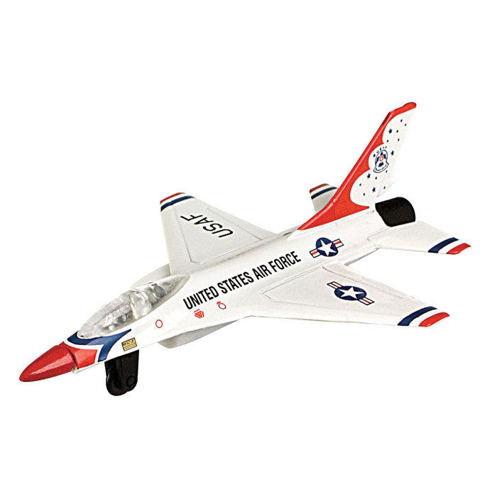 4.5 Inch Diecast Metal Lockheed F-16 Fighting Falcon Thunderbirds Aircraft with Authentic Markings and Details InAir Diecast Flyer RedBox / Motormax.