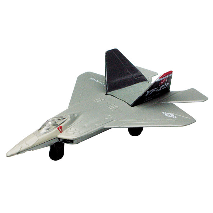 4.5 Inch Diecast Metal Gray Lockheed Martin YF-22 Lightning Raptor Stealth Fighter Aircraft with Authentic Markings and Details InAir Diecast Flyer RedBox / Motormax.