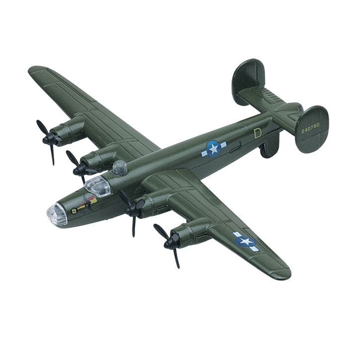 4.5 Inch Diecast Metal Green Lockheed B-24 Liberator Bomber Aircraft with Authentic Markings and Details InAir Diecast Flyer RedBox / Motormax.