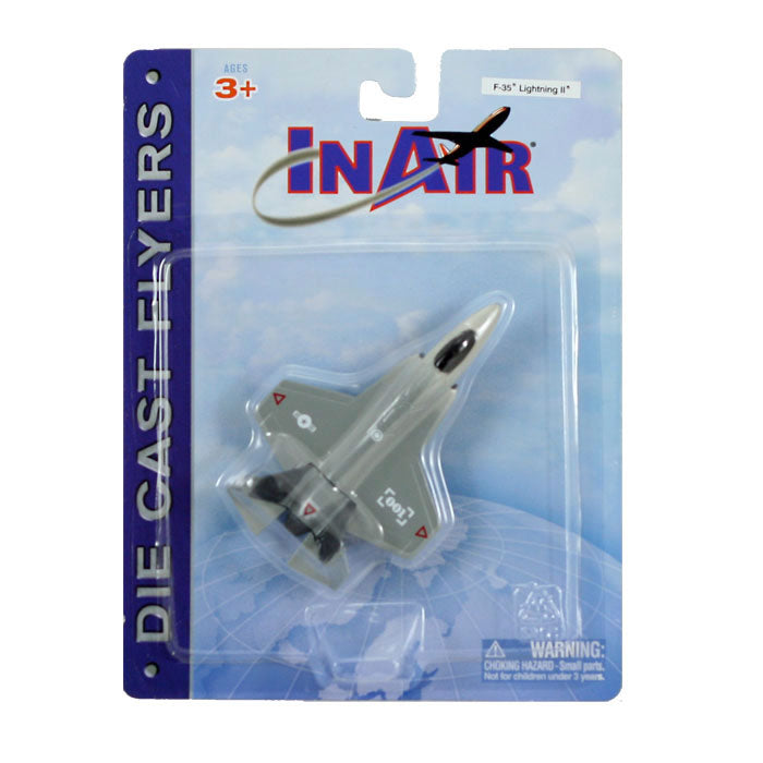 4.5 Inch Diecast Metal Gray Lockheed Martin F-35 Lightning II Fighter Aircraft with Authentic Markings and Details InAir Diecast Flyers RedBox / Motormax.