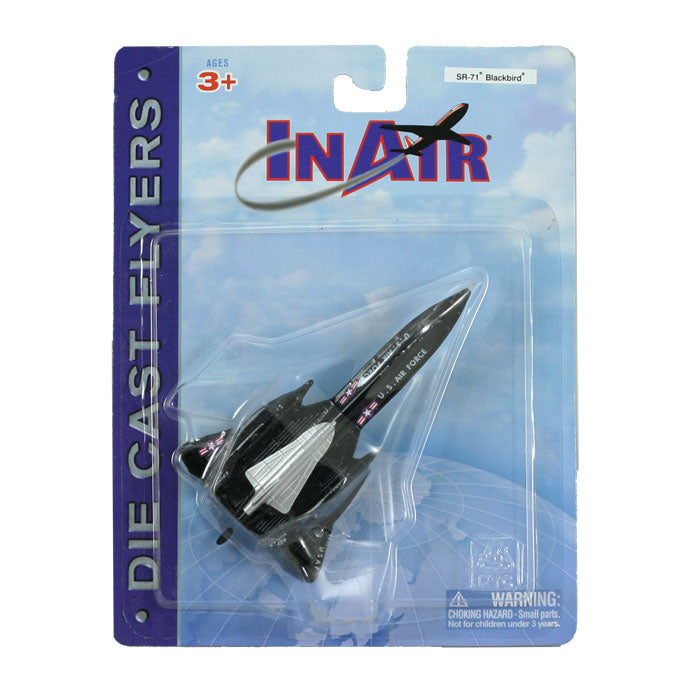 4.5 Inch Diecast Metal Lockheed SR-71 Blackbird Stealth Reconnaissance Aircraft Carrying a D-21 Drone with Authentic Markings and Details InAir Diecast Flyer RedBox / Motormax.