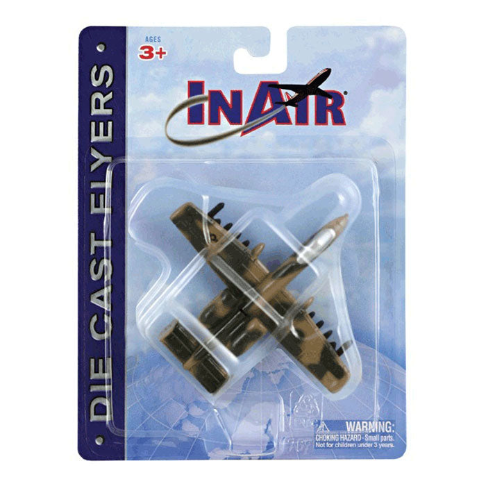 3.5 Inch Diecast Metal Fairchild Republic Camouflage A-10 Thunderbolt II Aircraft with Authentic Markings and Details in its Original Packaging InAir Diecast Flyer RedBox / Motormax.