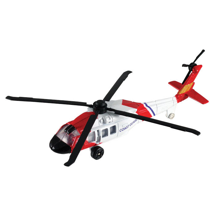 4.5 Inch Diecast Metal US Coast Guard Sikorsky UH-60 Night Hawk Rescue Helicopter with Authentic Markings and Details InAIr Diecast Flyers RedBox / Motormax.