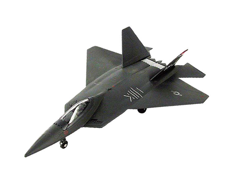 InAir 8 Inch Diecast Metal and Plastic Friction Powered Pullback Lockheed Martin F-22 Raptor Stealth Fighter Aircraft in Black with Historically Accurate Markings.