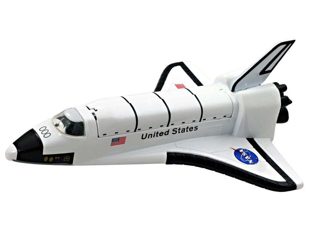 InAir Space Explorer 8 Inch Long Durable Diecast Metal Replica of the NASA Space Shuttle Orbiter (Enterprise, Columbia, Challenger, Discovery, Atlantis & Endeavour) featuring Friction Powered Pullback Action and Authentic Markings with Opening Payload Doors