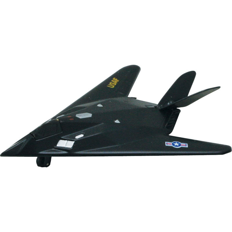 4.5 Inch Small Die Cast Metal and Plastic Lockheed F-117 Nighthawk Stealth Attack Aircraft with Friction Powered Pullback & Go Action, and Authentic Details.