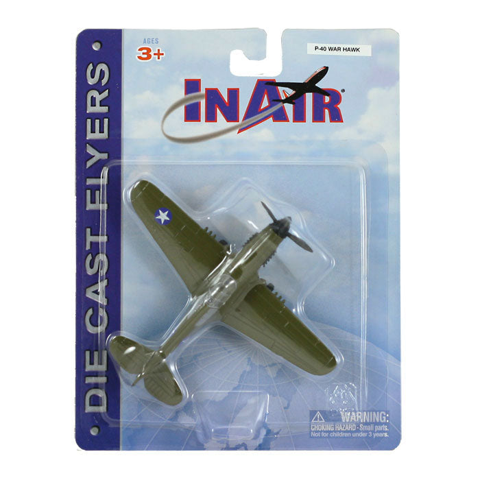 4.5 Inch Small Die Cast Metal Curtiss P-40 Warhawk Tomahawk Kittyhawk World War II Fighter Aircraft with Authentic Markings and Details in its Original Packaging by RedBox / Motormax.