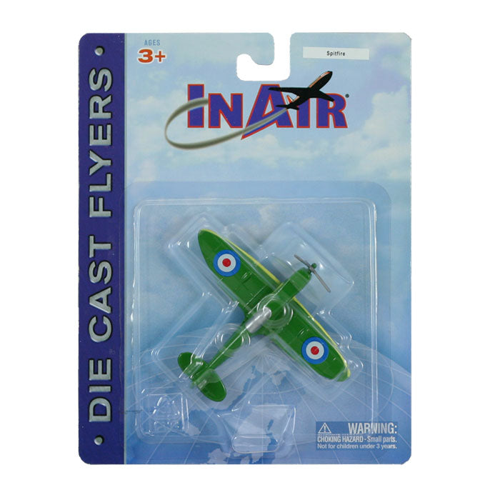 3.5 Inch Small Die Cast Metal British Royal Air Force Supermarine Spitfire World War II Aircraft with Authentic Markings and Details in its Original Packaging by RedBox / Motormax.