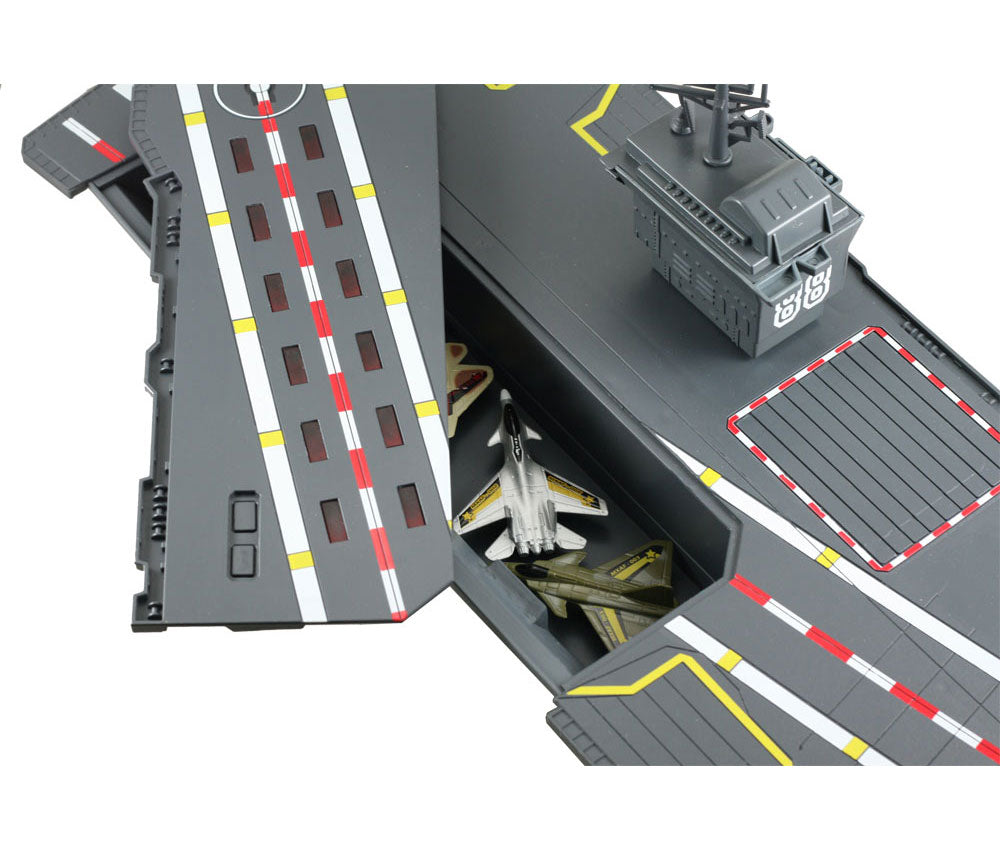 Convenient Storage Compartment located beneath the Flashing Runway Section of the Aircraft Carrier Plasyset.