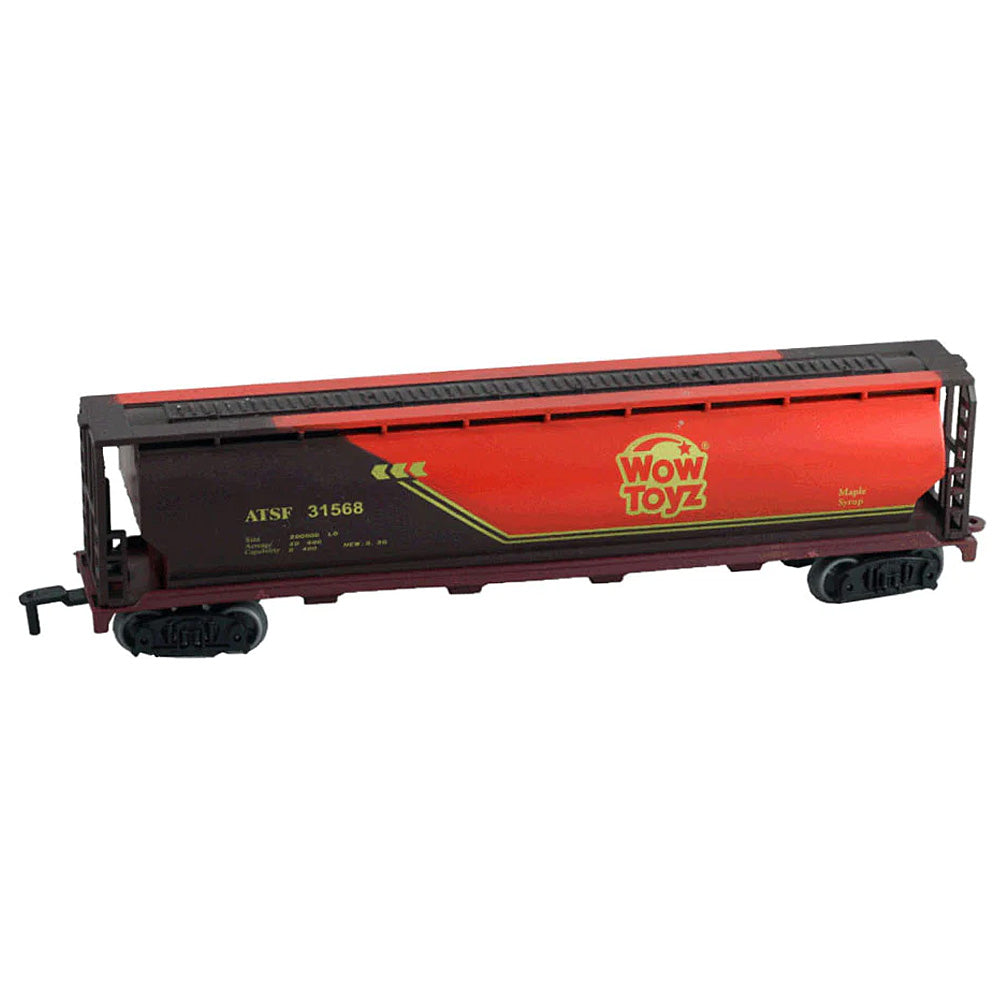 9 Inch Durable Plastic Tanker Car to be used with the WowToyz 14, 20 and 40 Piece Classic Hobby Model Train Sets with WowToyz Logo on the Side.