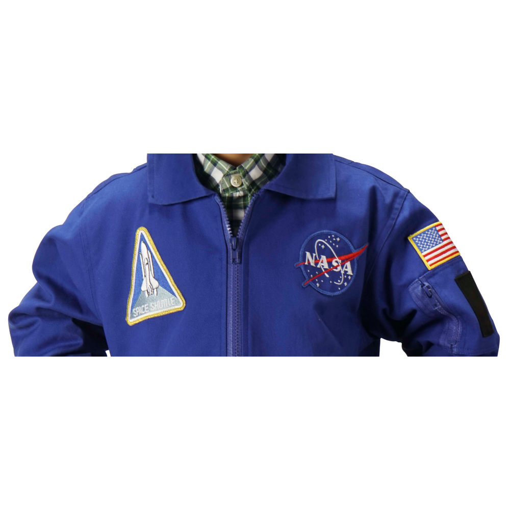 NASA JR. Blue Flight Jacket closeup