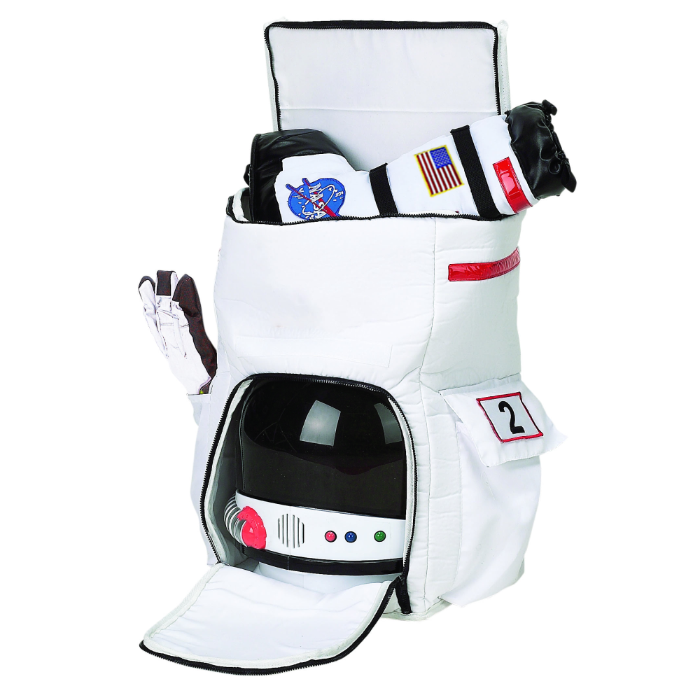 Astronaut Gear Backpack with gear and open pockets