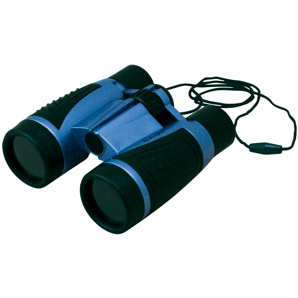 Lightweight Blue Plastic Soft-Grip Children's Binoculars including Neck Strap and 4 x 30 Magnification by Eastcolight.