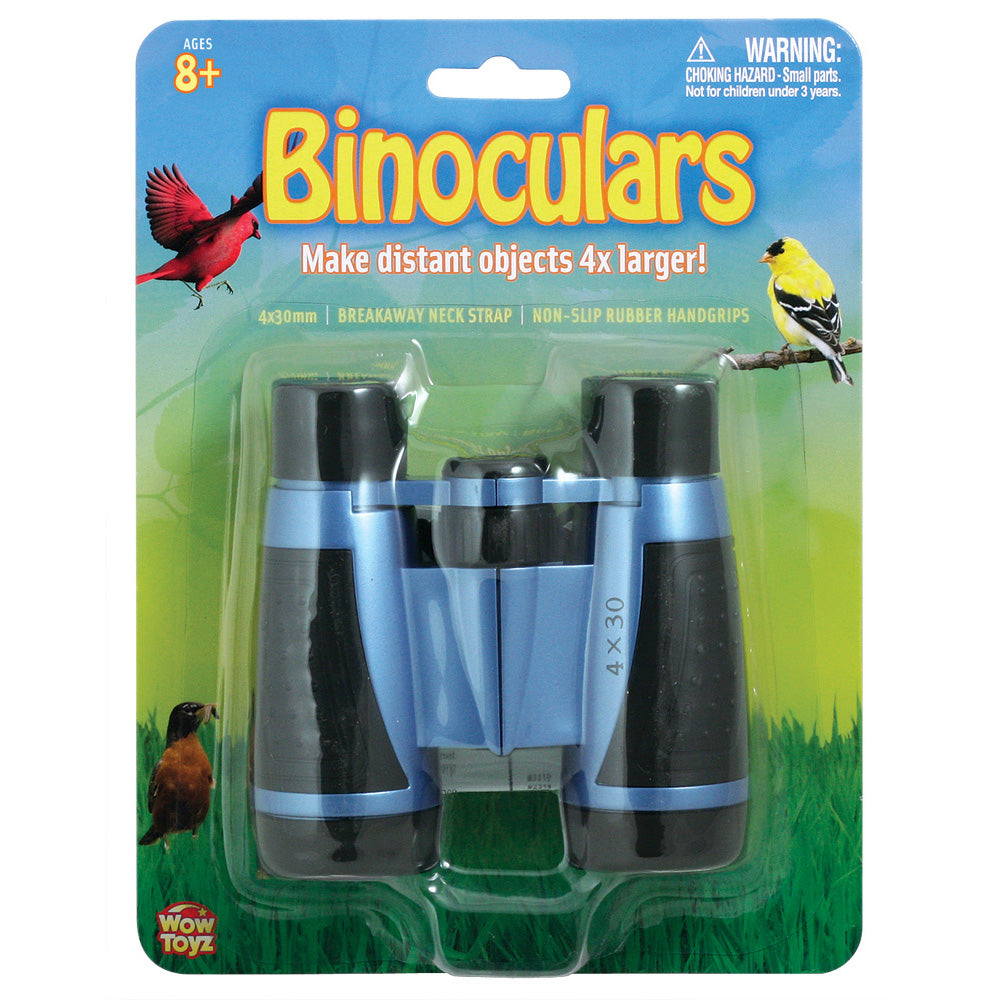 Lightweight Blue Plastic Soft-Grip Children's Binoculars including Neck Strap and 4 x 30 Magnification in its Original Packaging by Eastcolight.