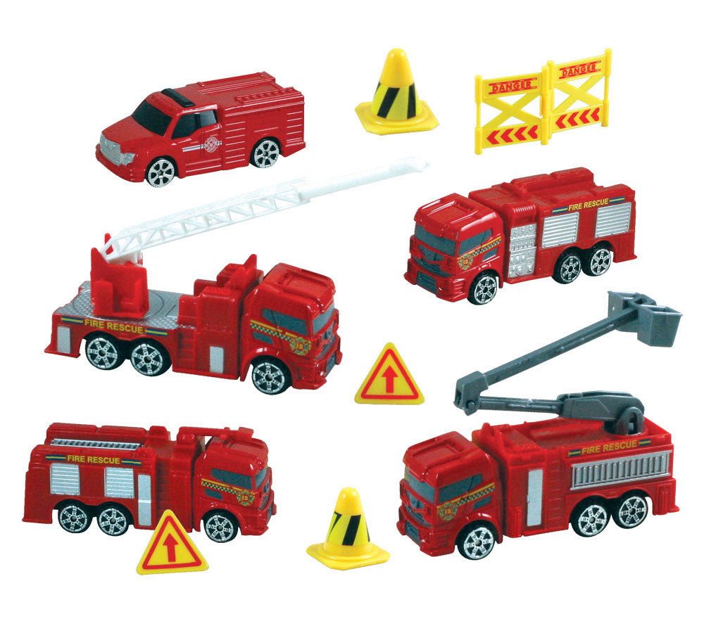 This WowToyz backpack playset comes with eight high quality diecast metal emergency vehicles and various plastic accessories. Set includes everything that’s needed for a fun fantasy playtime, then when kids are done, they can pack their toys up and carry them away! Reusable backpack for toy storage by RedBox / Motormax.