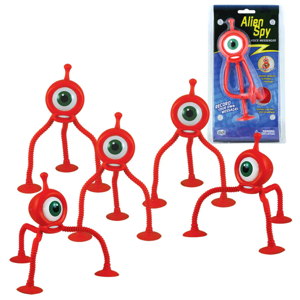 SET of 5 Orange Durable Plastic Motion Detectable Playback Devices with Bendable Legs and Suction Cup Feet by Eastcolight.