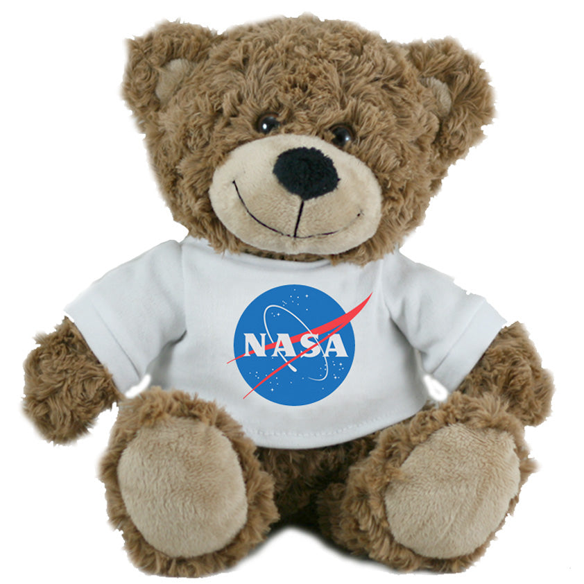 Super Soft Highly Detailed Plush Stuffed Animal Teddy Bear wearing a NASA Logo T-Shirt measuring 12 inches Tall by Cuddle Zoo.