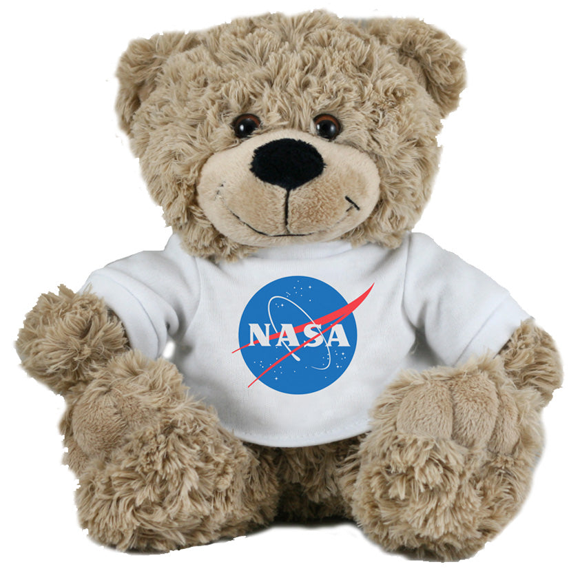 Super Soft Highly Detailed Plush Stuffed Animal Teddy Bear wearing a NASA Logo T-Shirt measuring 12 inches Tall by Cuddle Zoo.