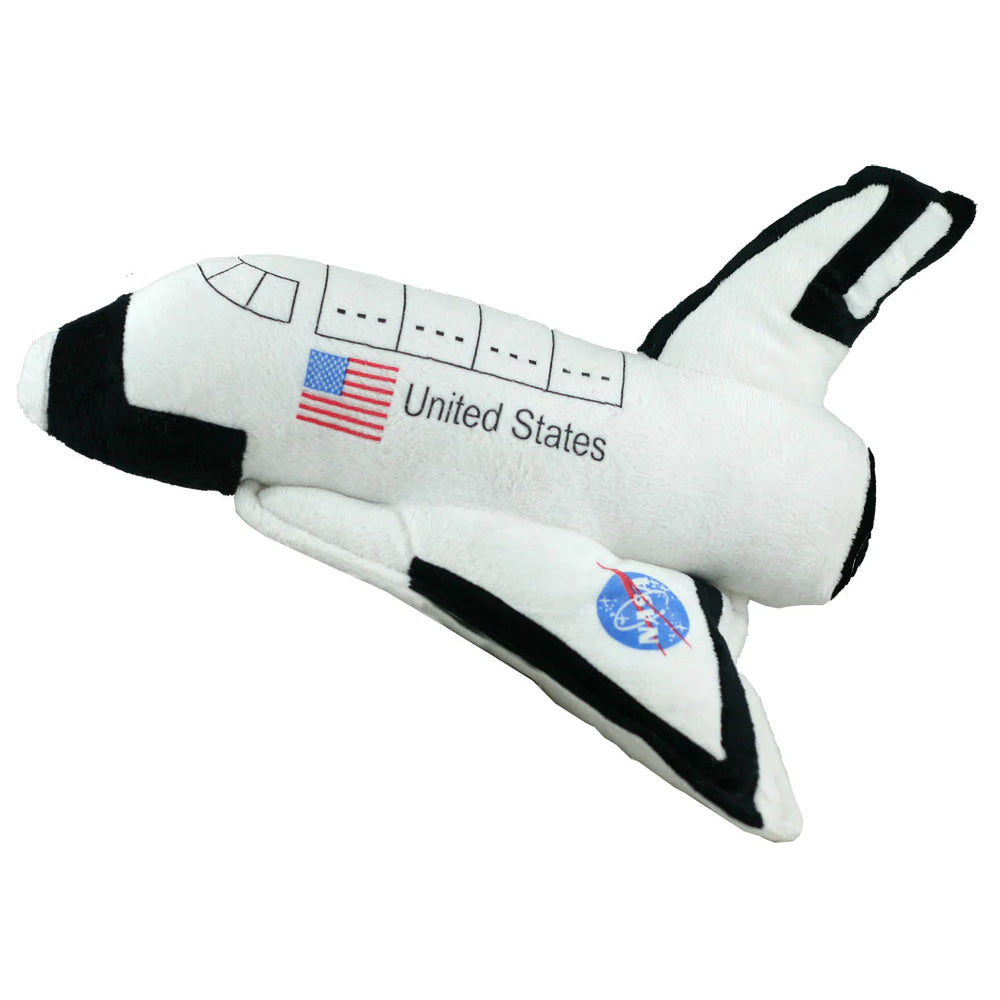 Cuddle Zoo Plush Space Shuttle Orbiter This big, huggable replica of the space shuttle is made from extremely soft high-quality fabric and has authentic NASA markings. Children will love to cuddle them, parents will love their great value!  Made of extremely soft high-quality plush 12 inches long