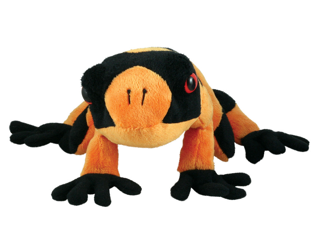 Super Soft Highly Detailed Colorful Plush Stuffed Animal  Orange & Black Tree Frog measuring 7 inches long by Cuddle Zoo.