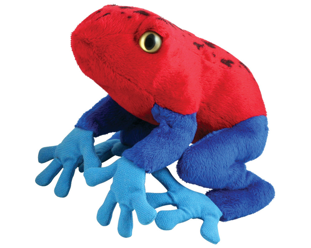 Super Soft Highly Detailed Colorful Plush Stuffed Animal Red Tree Frog measuring 7 inches long by Cuddle Zoo.